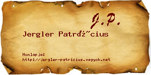 Jergler Patrícius névjegykártya